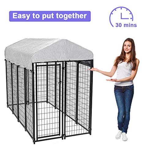 BestPet 8 x 4 x 6 Ft Dog Kennel Outdoor Dog Pen Playpen House Heavy Duty Dog Crate Metal Galvanized Welded Pet Animal… - Image 7