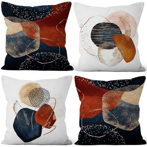 Vie Savaran Abstract Boho Throw Pillow Covers 18''x18'' Set of
