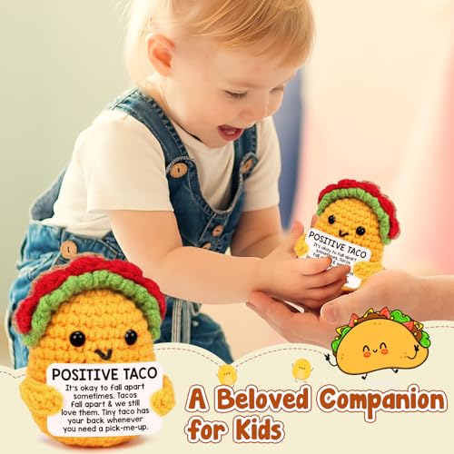 image for LuoHere Positive Crochet Taco Christmas Birthday Gifts for Women Men S