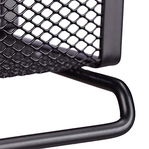 Relaxdays Katalogsammler, freistehender Magazinhalter aus Metall, 5 Fächer, Mesh Design, 18,5 x 20,5 x 37,5 cm, schwarz