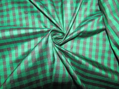 Soie Dupion vert et marine de 137 cm, l'étoffe de haute couture aux reflets changeants