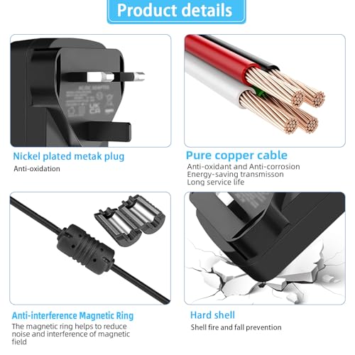 TKDY 9V 2A AC Adapter 100-240V AC to DC 9V 1.8A 1.5A 1A 0.8A 0.5A Power supply for Arduino UNO R3 MEGA 2560 R3, Schwinn Elliptical Exercise Bike Crosley Cruiser Portable Turntable Record Player - Image 3