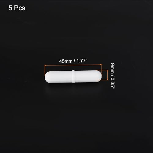 Miniatura 2 de MECCANIXITY Agitador magnético mezclador barra de agitación 45 mm (1.77 ") x9mm con forma de anillo PTFE recubrimiento imán blanco para laboratorio