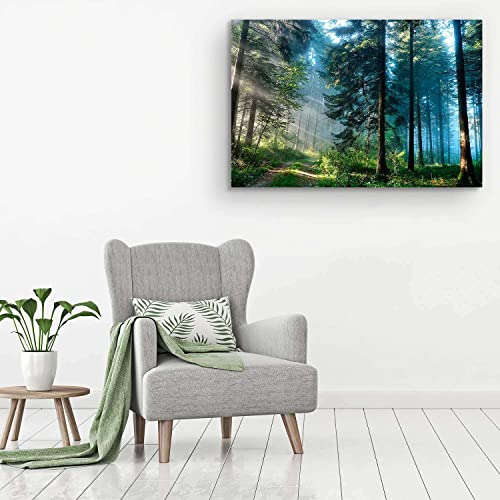 Startonight Canvas Wall Art - Landscape Road In The Forest, Nature Landscape For Living Room Picture Framed 32 X 48 Inches #TOP3