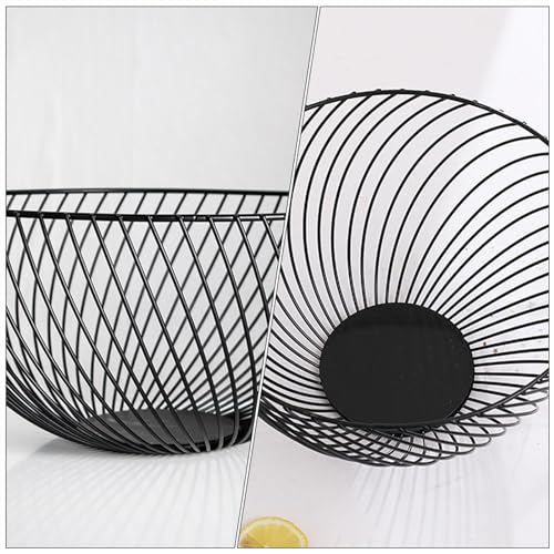 Cesta almacenamiento de metal negro con acabado resistente y diseño minimalista 6