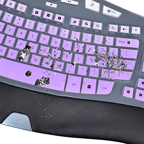 Keyboard Cover for Logitech K350 MK570 Wireless Wave Keyboard, Logitech K350 Wireless Keyboard Accessories, Logitech K350 & MK570 Keyboard Skin Protector - Gradual Purple