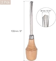 Vista 2 de uxcell Cuchillo para tallar cinceles de madera, 0.394 in cromado 45 # acero al carbono punta triangular herramienta de mano para carpintería Graver