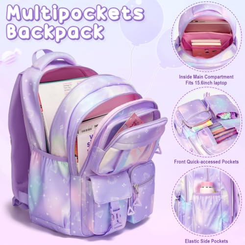 Image of Fimibuke Kids Backpack for School Girls, Strawberry Backpack w /Lunch Box