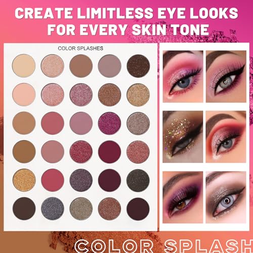 Black Grey Eyeshadow Makeup Palette + 15 Brushes Set, 86 Colors Matte Glitter Highly Pigmented Long Lasting Eye shadow, Blush, Contour, Highlighter All in One Make Up Kit for Halloween & Daily Use - Image 6