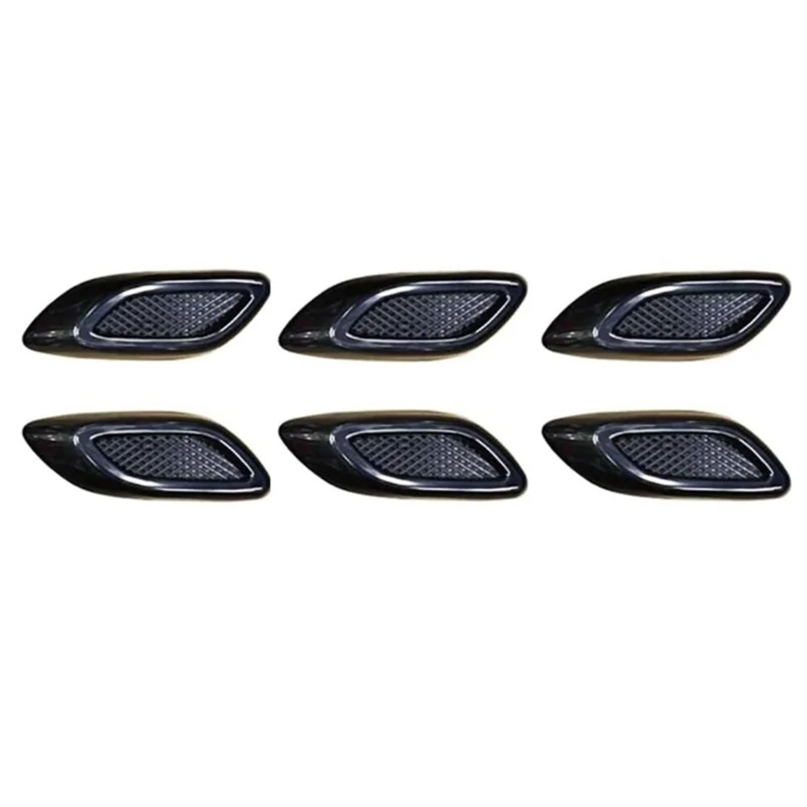 Side Vent Decor Sticker Car Fender Trim Decorative Intake Universal Auto Air Flow Bumper Side Vent Decal Car Fender Side Vents(6pcs Black)