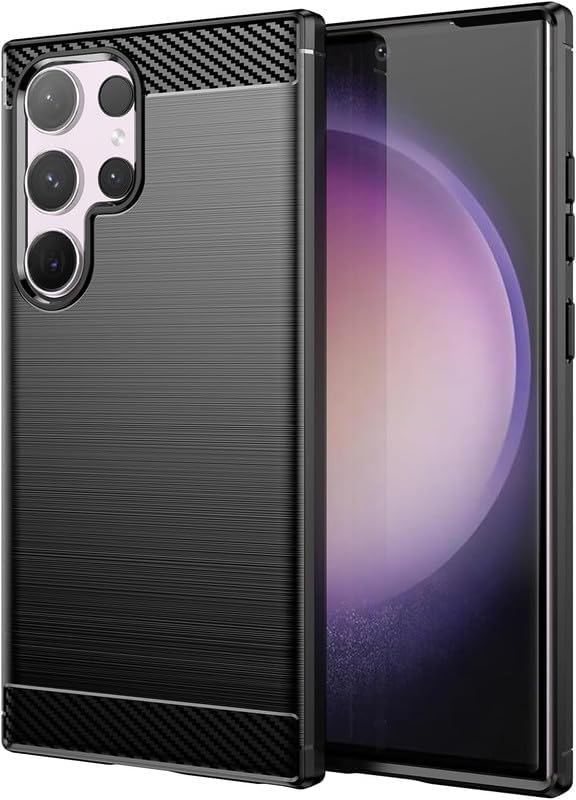 Image of Hybrid Carbon Fiber Back Case for Samsung Galaxy S24 Ultra (Black)