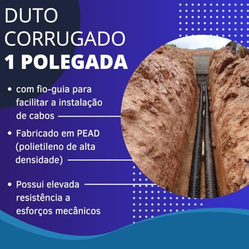 Duto Eletroduto Reforçado 1 Pol 32mm Rolo C/ 25 Metros