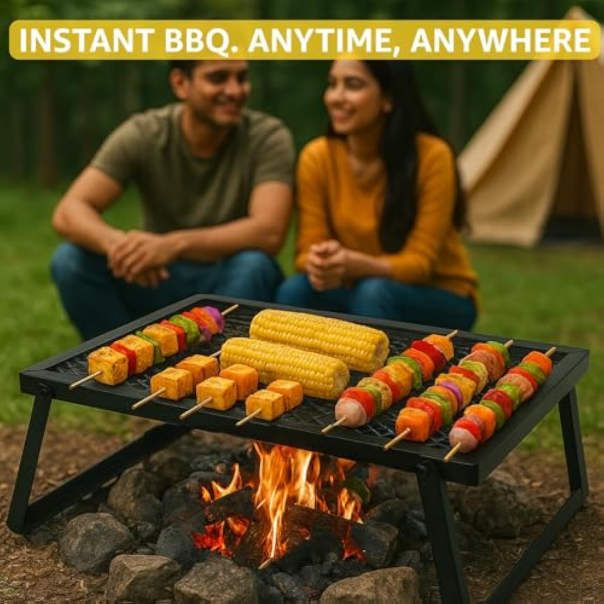 Portable Charcoal Barbeque Grill for Outdoor Cooking