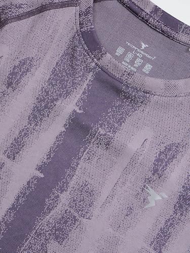 Image of TECHNOSPORT Men's Slim Fit Crew Neck Full Sleeve All Over Printed T-Shirt with Technocool+, UPF50+ for Gym, Sports & Regular Use