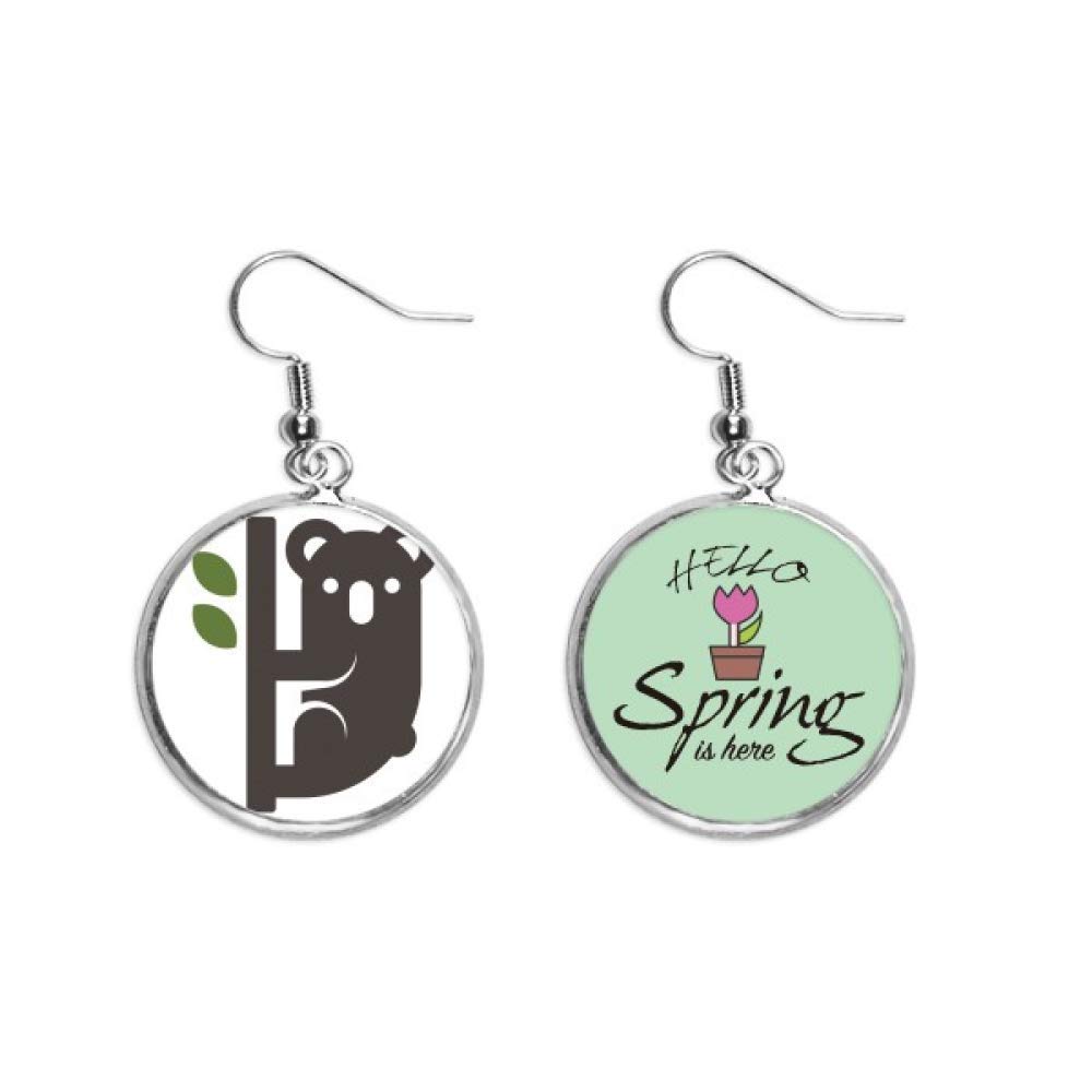 Pendientes de koala calados con silueta de eucaliptos de diseño 5