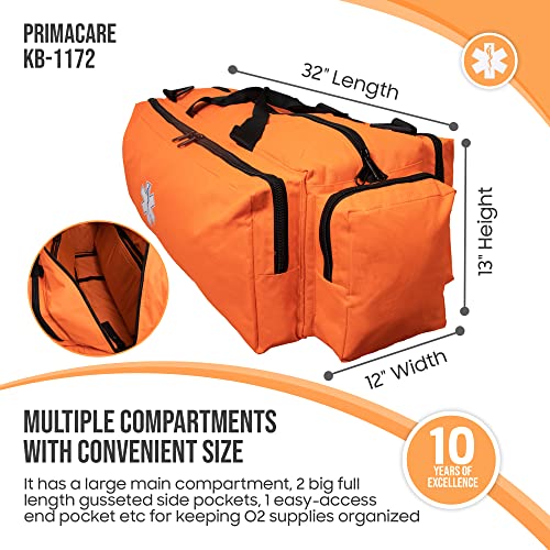Kb-1172 Oxygen O2 Gear Bag 32"X12"X13" With Multiple Compartments Waterproof Bottom And Heavy-Duty Zippers | Orange #TOP2