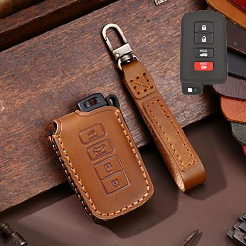 Llavero de cuero premium para llave de Toyota Corolla y Highlander 2019