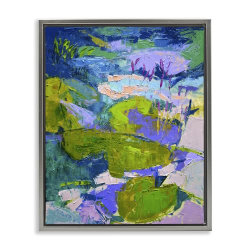 Pond Lily Lotus Floral Serenity, 17 x 21 Inch Canvas in Floater Frame