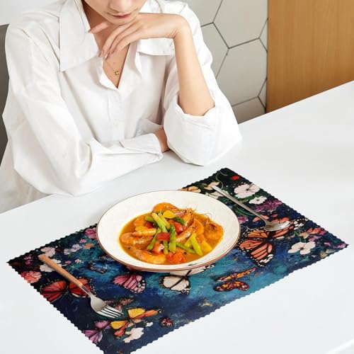 Set de table antidérapant résistant à la chaleur rectangulaire pour cuisine lot de 6 - 7
