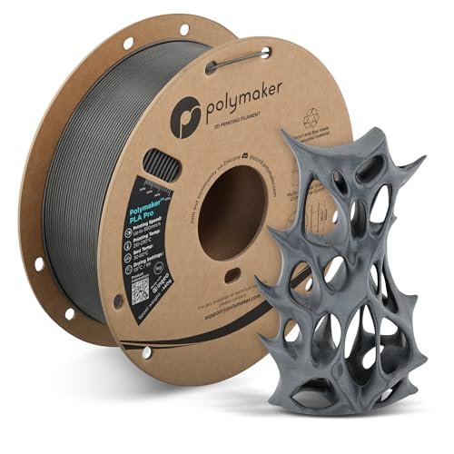 Image of Polymaker PLA Pro 3D Printing Filament Metallic Chrome 1.75mm 1KG, High-Impact Tough PLA, Fast Printing up to 300mm /s, New Formula, Easy to Print on Most FDM Printers, No Enclosure Required