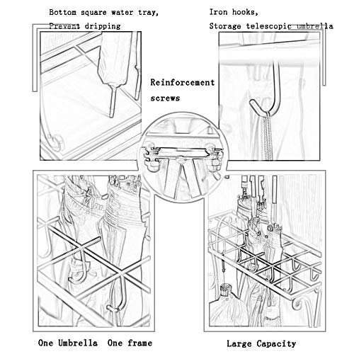 Baril de parapluie bureau et commerce en fer forgé - 6