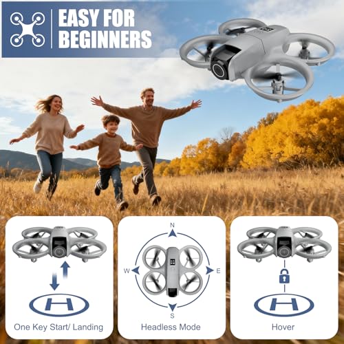 Drone with Camera 1080HD, Features One Key Takeoff/Landing, Altitude Hold, Headless Mode, 3D Flips, Trajectory Flight,3 Speed Modes, Easy to Fly for Beginners, Includes 2 Batteries - Image 6