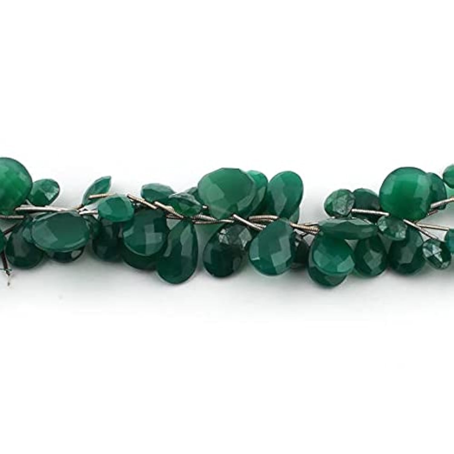 Perles en cœur Green Onyx Faceted Briolettes pour un cadeau unique