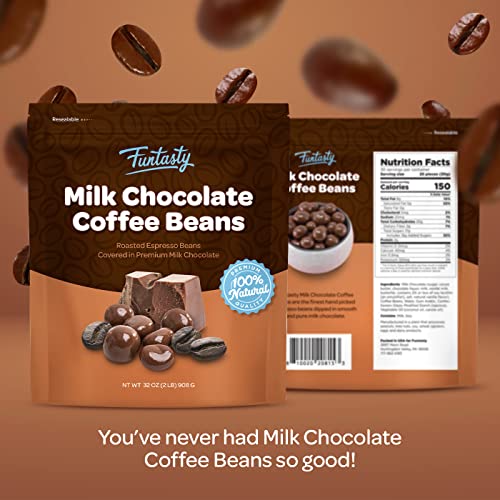 Funtasty Milk Chocolate Covered Espresso Coffee Beans, 2 Pound Bag #TOP1