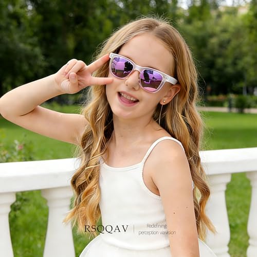 Image of Kids Polarized Sunglasses for Girls Boys UV400 Protection Classic Fashion sun Glasses Lightweight Material Age 3-10