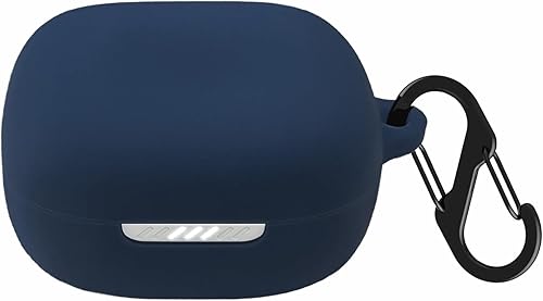 Funda de silicona para JBL Live Pro TWS 2, JBL Live Pro+ TWS a prueba de golpes con accesorios de mosquetón (azul)