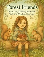 Forest Friends: A Relaxing Coloring Book with Girls and Woodland Animals B0F6DC449T Book Cover