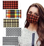 Sometheme Special 50PCS Unisex Adults Assorted Colors Single Use Face Mask Disposable Mixed Camouflage Protective Cover Mask Elastic Ear Loops (50 PC - Plaid Pattern)