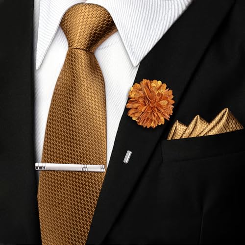 Image of DiBanGu Silk Pre-tied Ties for Men Formal Adjustable Necktie Set