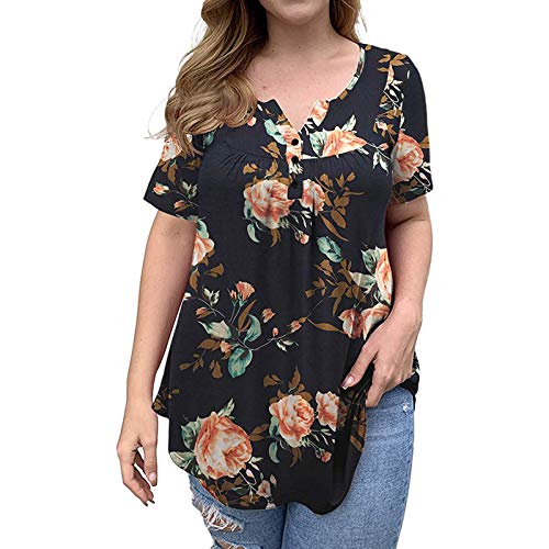 Ainiyo Camiseta de manga larga para mujer, talla grande, blusa, tops, primavera, verano, suelta, informal, básica, holgada, camisa de gran tamaño, adolescentes, niñas, estampado vintage, bohemio,