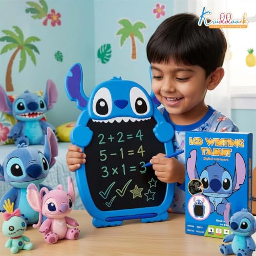 Image of Stitch LCD Writing Magic Tablet 11.5cm, Drawing Pad for Kids, Preschool Early Education Toy, Toddler Travel Game for Boys & Girls, Birthday Gift for 3 4 5 6 7 8 9 Year, Stitch Theme Color