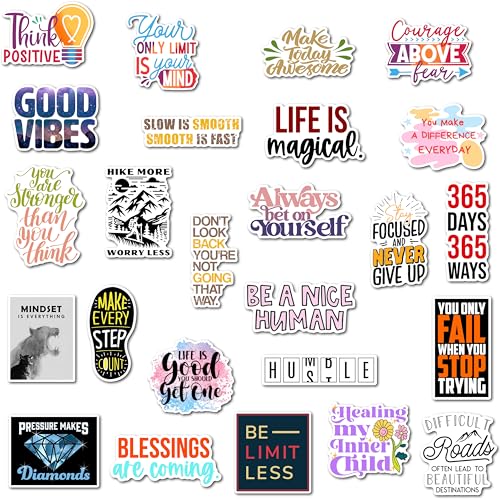 Image of WallDesign Positive Vibes Motivation Magnets - Uplifting Designs for Home and Office, Durable Fridge Magnets, Ideal Inspirational Gifts (Set of 26)