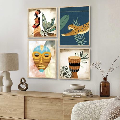 Image of kotart Paintings Modern Art Framed Wall Painting for Living Room Bedroom - Wall Posters /Paintings with Frame - Paintings for Wall Decoration - Set of 4 (Art 6, Small (10x13 or 10x10 inch))