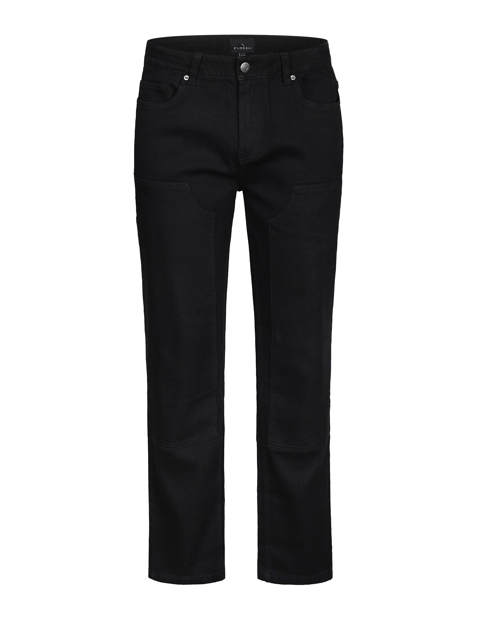 Enorsia Men's Black Straight Leg Denim Jeans - Uk 40