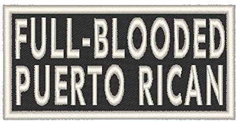 Parche termoadhesivo PUERTO RICAN de Sangre, borde blanco