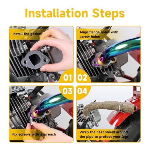 Hiaors HO-EX-RW Upgrade Header Exhaust Pipe Kit Compatible thumb #5
