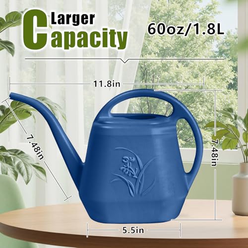 Image of Plastic Watering Can Grip -1 /2 Gallon - Blue | With Long Spout for Watering-Home Indoor and Outdoor Garden