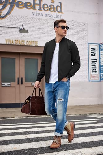 COOFANDY Men Bomber Jacket Lightweight Windbreaker Jackets Casual Softshell Flight Fashion Winter Fall Coat with Pocket2