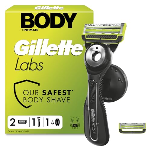 GilletteLabs Body + Intimate Razor for Men 1 Handle & 2 Cartridges