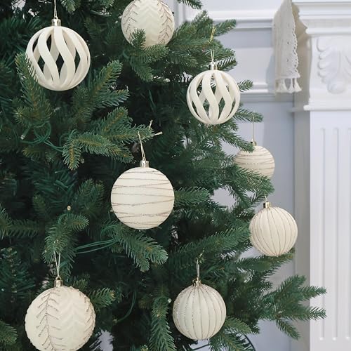 Image of 20PCS Velvet Ornaments for Christmas Tree, 2.36INCH Glitter Flocked Christmas Ornaments Decorations Balls Set Decor