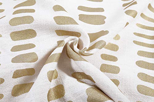 Aitliving 20X20 Metallic Gold Foil Print Throw Pillow Cover 1Pc Off White Color Linen Blend Amazulu Geometric Decorative Accent Pillow Case Cushion Shell 50X50Cm #TOP7