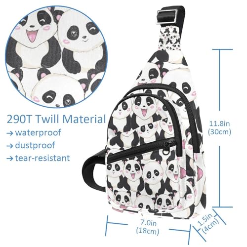 Sac à dos à bandoulière imperméable panda multicolore 30x18cm - 4