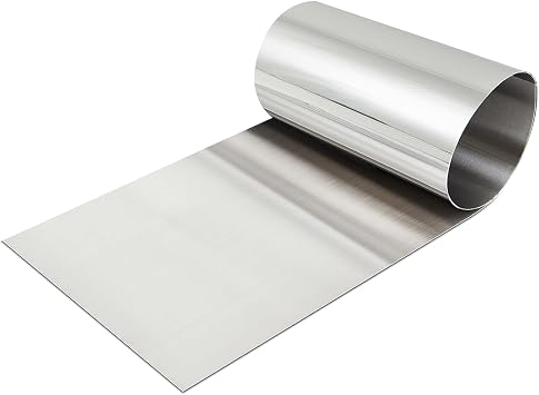 304 Stainless Steel Thin Foil Plate Length 5M Thickness 0.1MM Coil Roll Sheets Steel Alloy Panel Used in Building Decoration,Width 10mm