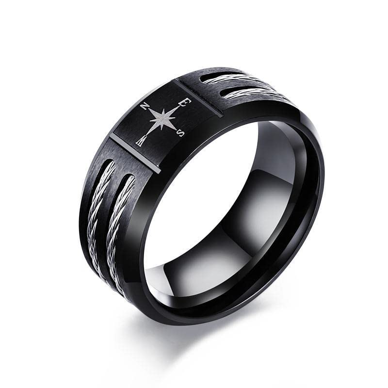 Asma Jewel House Black Color 9MM Stainless Steel Wea Compass Ring for Men Boys (B0BN1RNMCY) Amazon Price History, Amazon Price Tracker