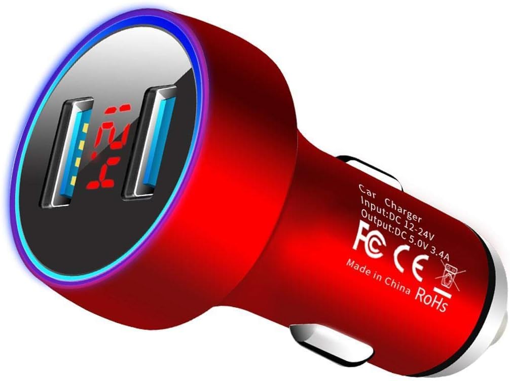 Banlany Dual Lighter USB Car Fast Charger LED Display