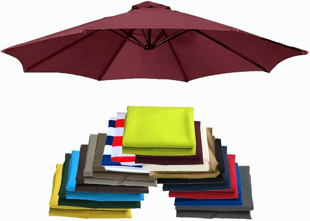 Patio Umbrella Replacement Canopy 6 Ribs 8 Ribs Outdoor Umbrella Replacement Top 6.5ft/7.5ft/9ft/10ft Canopy Cover for Garden Parasol Canopy (Color : Black, Size : 3.0m/10FT-8Ribs)